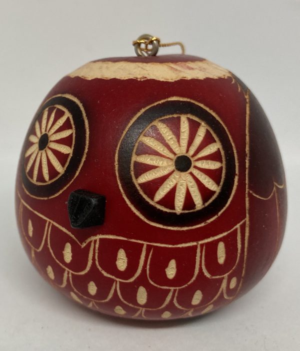 Winter Owl gourd ornament