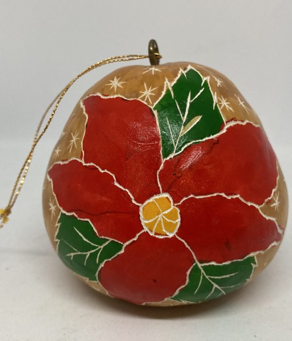 Poinsettia gourd ornament