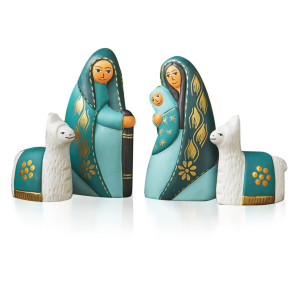 Tranquil Teal Nativity Set