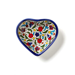 Blue West Bank Heart Trinket Dish
