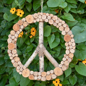 Wood Slice Peace Wreath